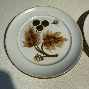 Vintage Denby Made in England Floral Stoneware Salad/Dessert Plates. Set of 2.